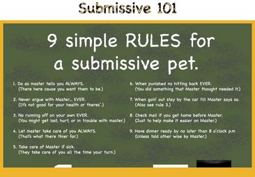 one submissive act|Some Daily Rules and Routines for the Submissive .